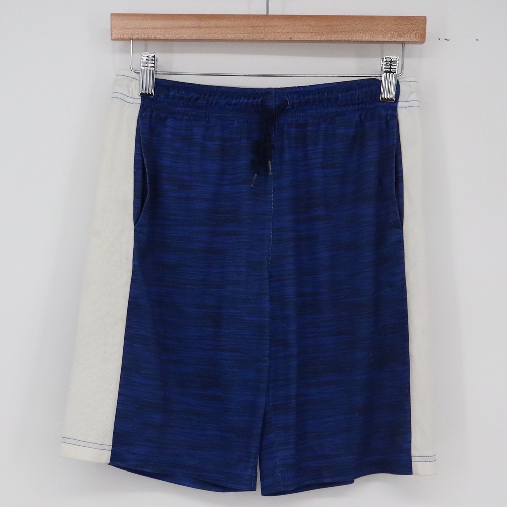 Place Sport Athletic Shorts Boys L 10/12 Space Dye Blue White Active Excellent